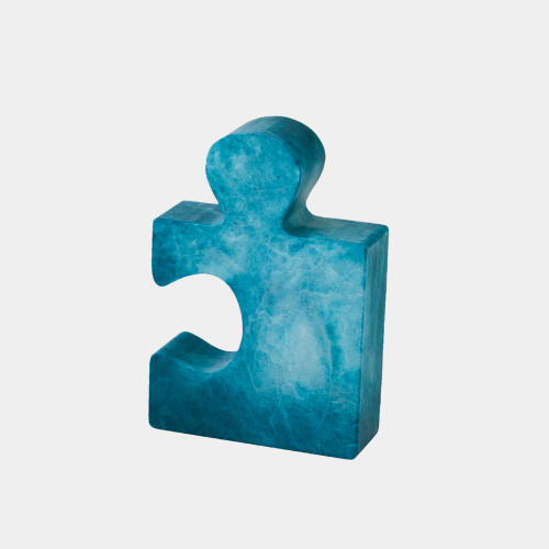 Alabaster Jigsaw Bookends-Blue
