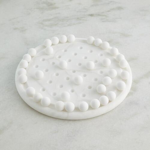 Alabaster Solitaire Game Set-White