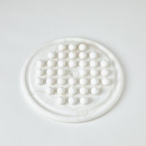 Alabaster Solitaire Game Set-White