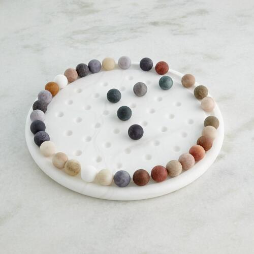 Alabaster Solitaire Game Set-Multi