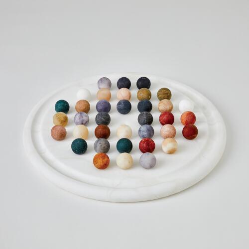 Alabaster Solitaire Game Set-Multi