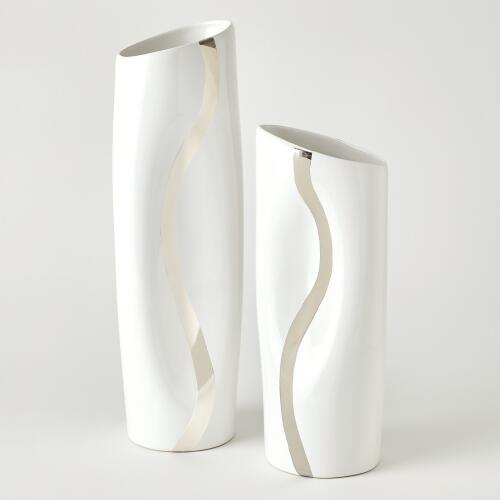 Loose Stripe Vase-Platinum
