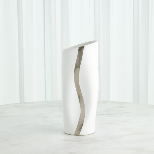 Loose Stripe Vase-Platinum