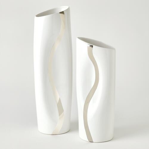 Loose Stripe Vase-Platinum