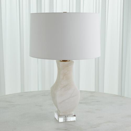 Alabaster Square Urn Lamp