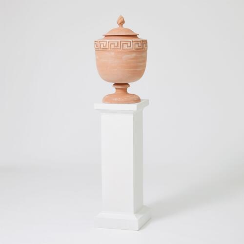 Villa Greek Key Urn-Terracotta