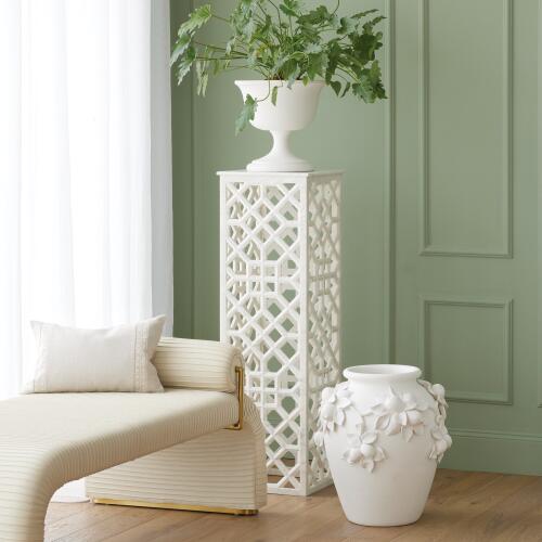 Villa Limone Urn-Matte White-Sm