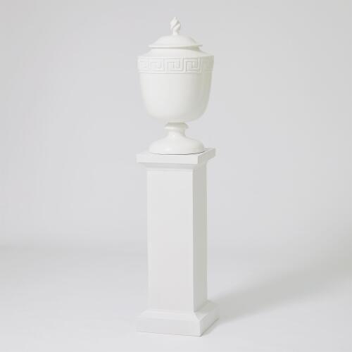 Villa Greek Key Urn-Matte White