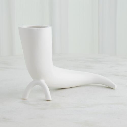 Cornucopia Vase-Matte White