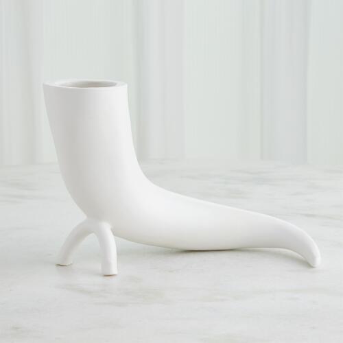 Cornucopia Vase-Matte White