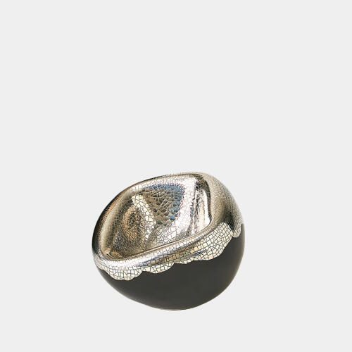 Squished Bowl-Platinum Crackle