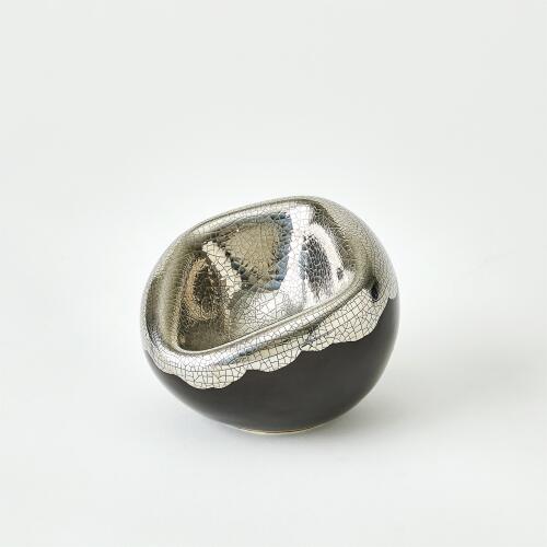 Squished Bowl-Platinum Crackle