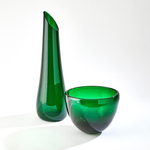 tall slant vase-emerald