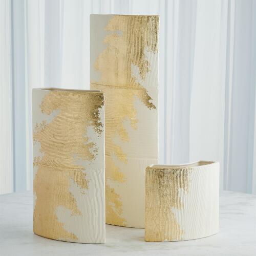Splashy Gold Leaf Vase