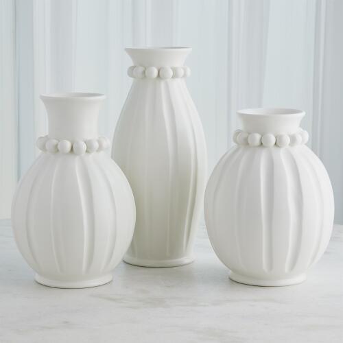 Pearl Vase-Matte White