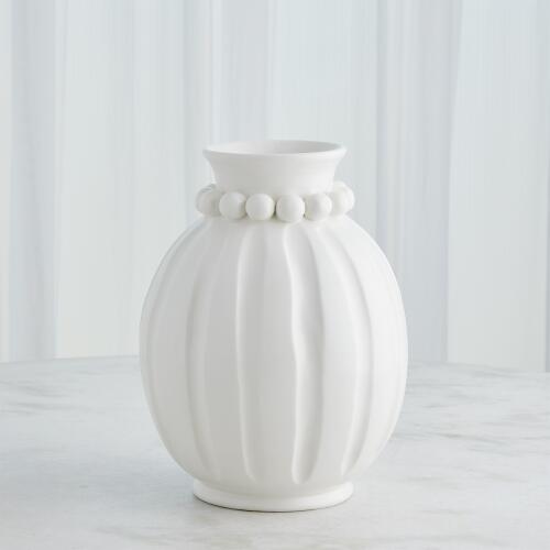 Pearl Vase-Matte White