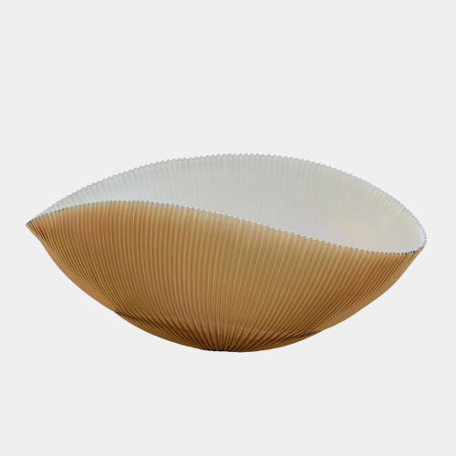 Pleated Bowl-Camel/Ivory