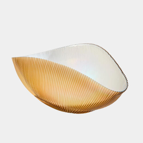 Pleated Bowl-Camel/Ivory