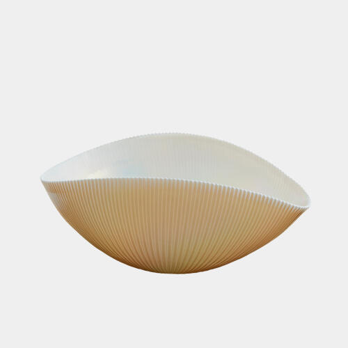Pleated Bowl-Camel/Ivory