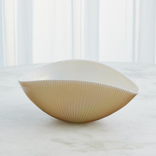 Pleated Bowl-Camel/Ivory