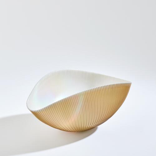 Pleated Bowl-Camel/Ivory