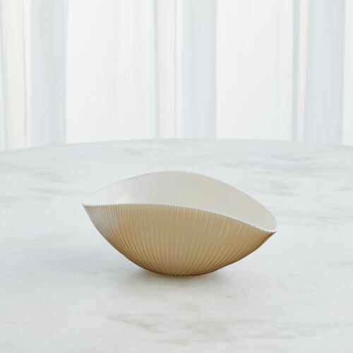 Pleated Bowl-Camel/Ivory