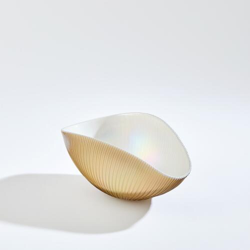 Pleated Bowl-Camel/Ivory