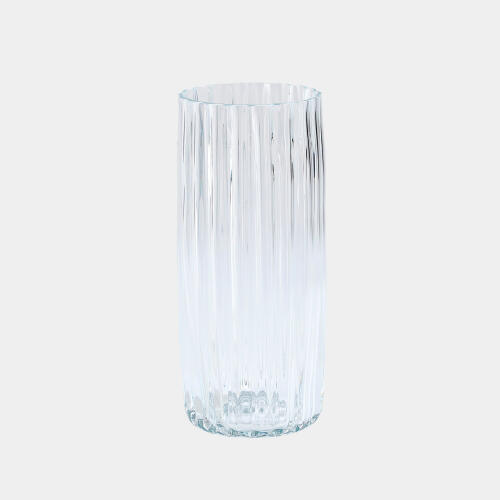 Pleated Glass Vase-Clear