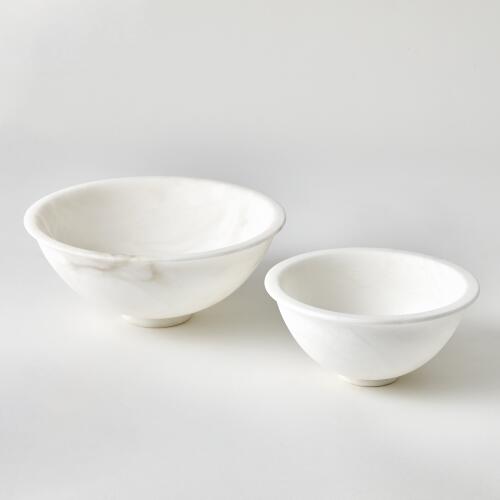 Oiled Alabaster Bowl-White