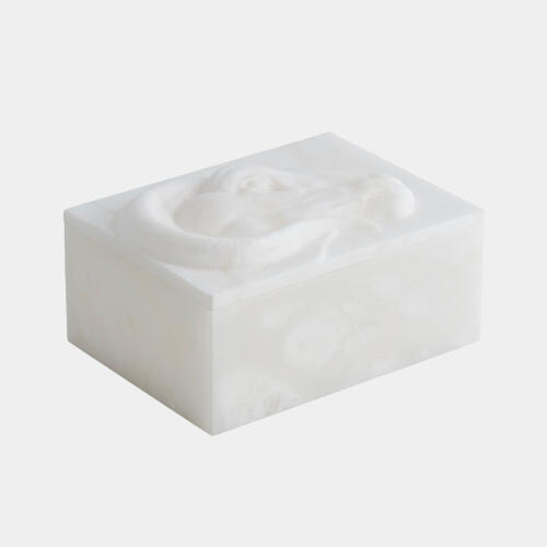 Egyptian Ram Head Box-Carved Alabaster