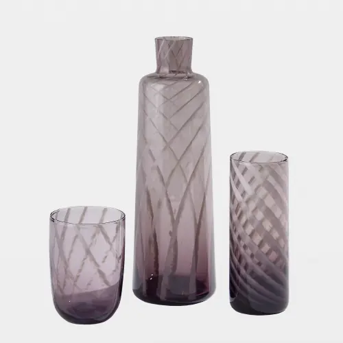 Swirl Highball Glass-Purple