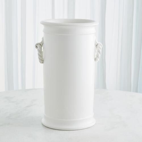 Rope Handle Vessel-Matte White