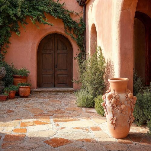Villa Limone Urn-Terracotta-Lg