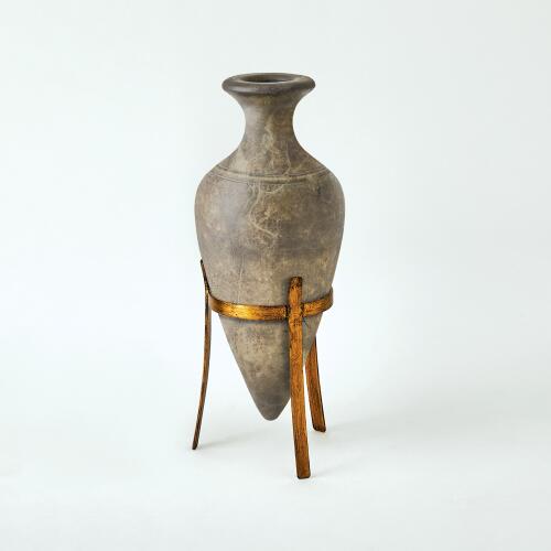 Amphora Alabaster Vase-Grey
