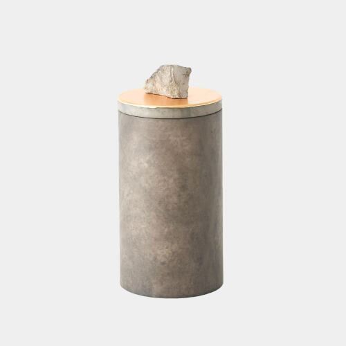 Quarry Jar-Gray/Gold Leaf-Med