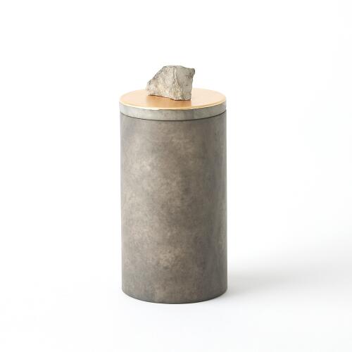 Quarry Jar-Grey/Gold Leaf