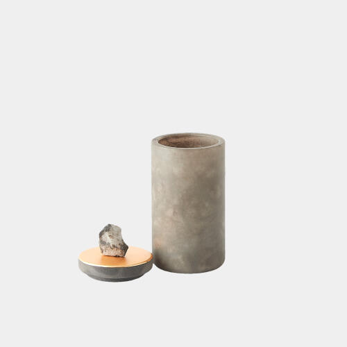 Quarry Jar-Gray/Gold Leaf-Sm