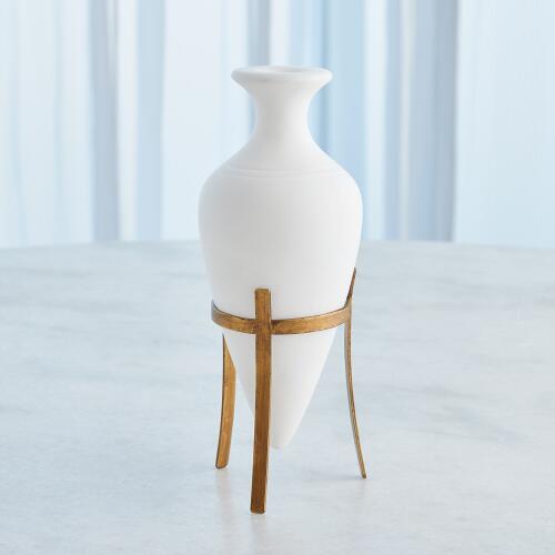 Amphora Alabaster Vase-White