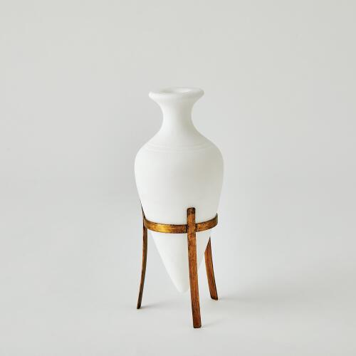 Amphora Alabaster Vase-White