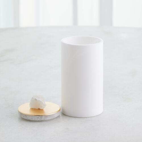 Quarry Jar-White/Gold Leaf