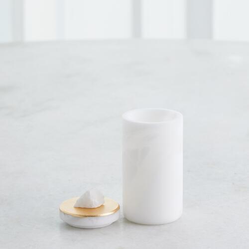 Quarry Jar-White/Gold Leaf