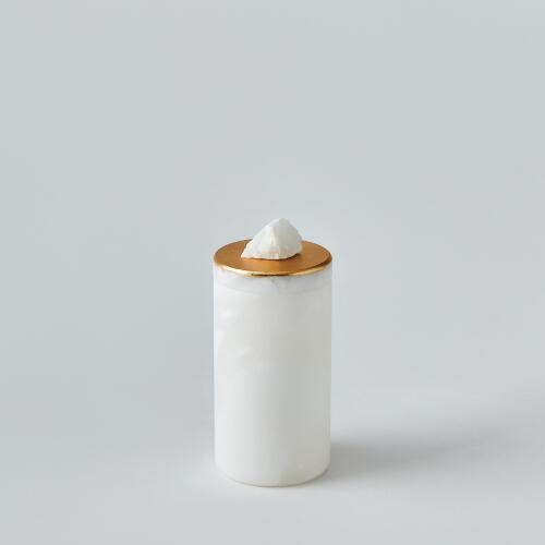 Quarry Jar-White/Gold Leaf