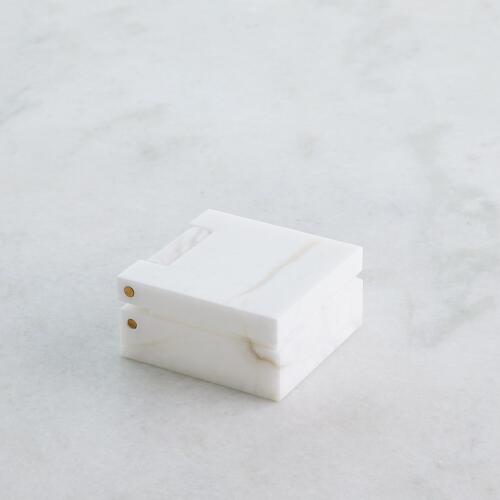 Hinged Alabaster Box-White