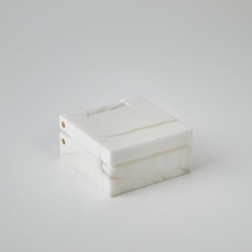 Hinged Alabaster Box-White