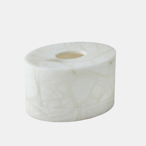 alabaster oval tissue box
