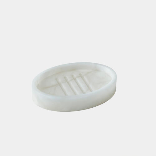 alabaster oval soap dish
