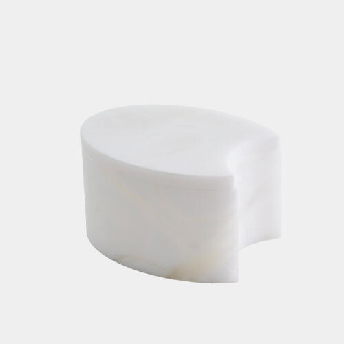 Elena Oval Cut Box-Alabaster