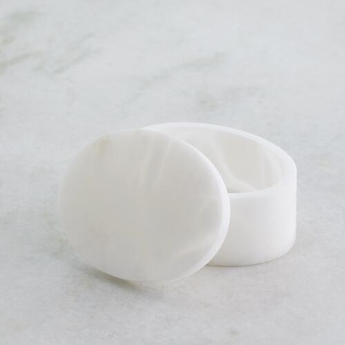 Alabaster Oval Box-Cut