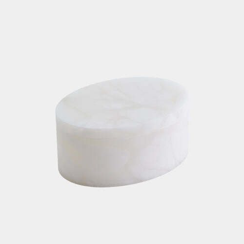 Elena Oval Box-Alabaster