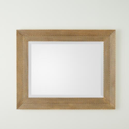 Delicate Basketweave Mirror-Gold